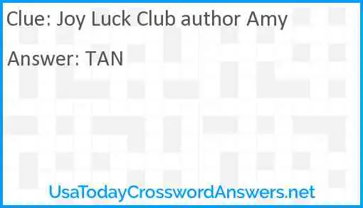 Joy Luck Club author Amy Answer