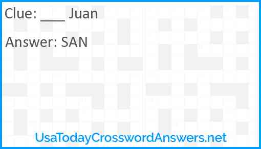 ___ Juan Answer