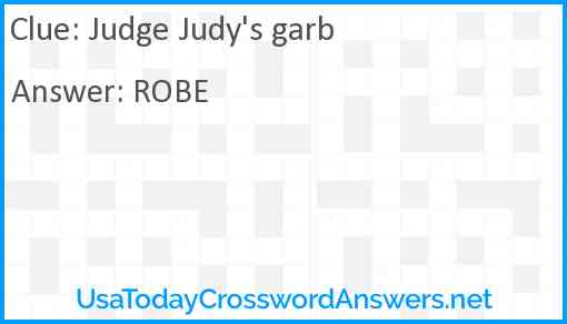 Judge Judy's garb Answer