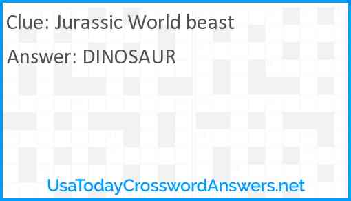 Jurassic World beast Answer