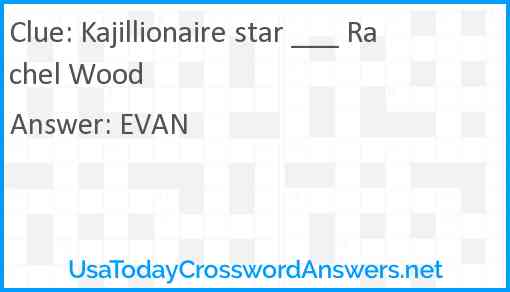 Kajillionaire star ___ Rachel Wood Answer