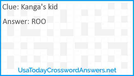 Kanga's kid Answer