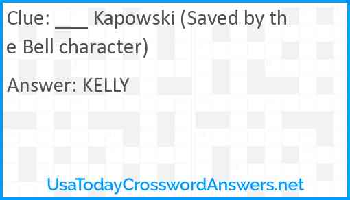 ___ Kapowski (Saved by the Bell character) Answer