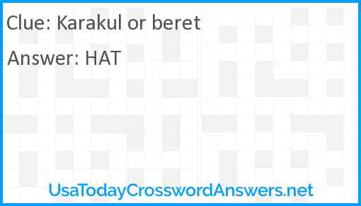 Karakul or beret Answer