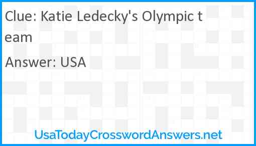 Katie Ledecky's Olympic team Answer