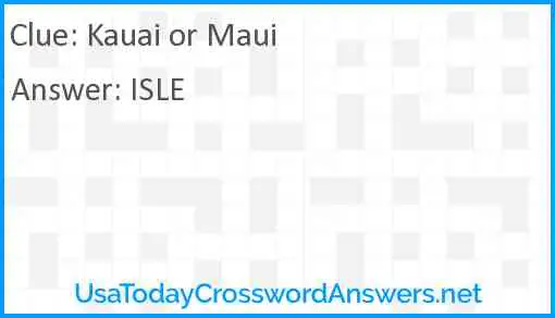 Kauai or Maui Answer