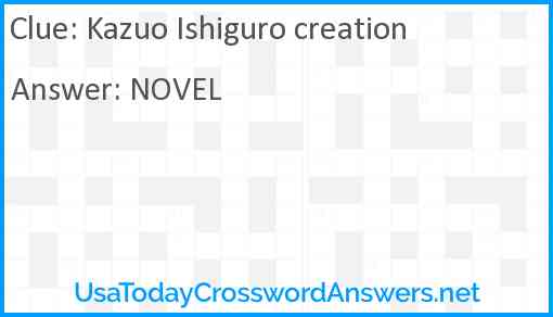 Kazuo Ishiguro creation Answer