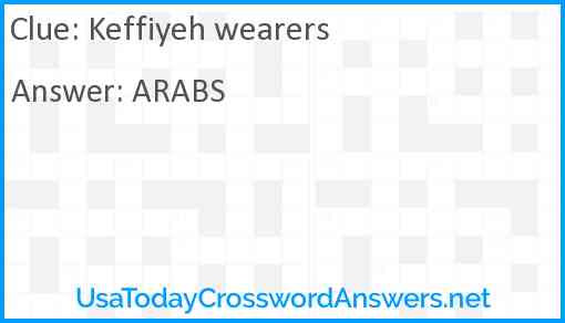 Keffiyeh wearers Answer
