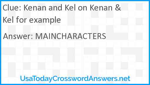 Kenan and Kel on Kenan & Kel for example Answer