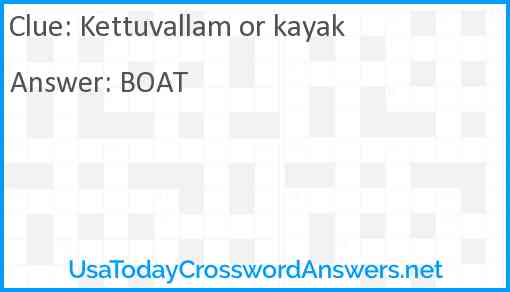 Kettuvallam or kayak Answer