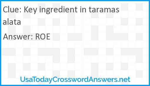 Key ingredient in taramasalata Answer