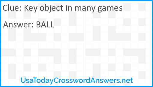 Key object in many games Answer