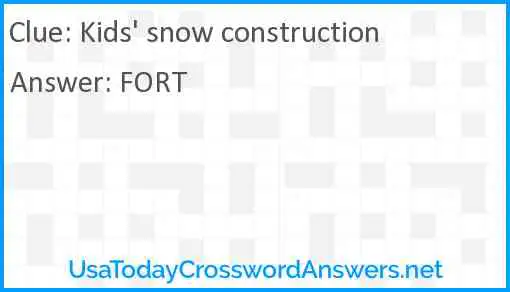Kids' snow construction Answer