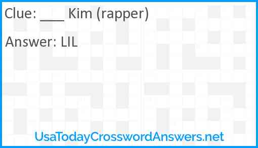 ___ Kim (rapper) Answer
