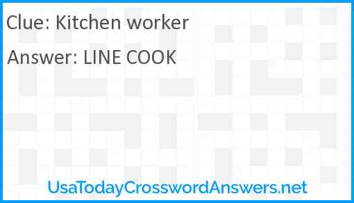 Kitchen worker Answer