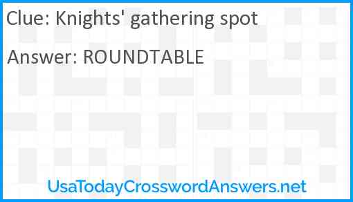 Knights' gathering spot Answer