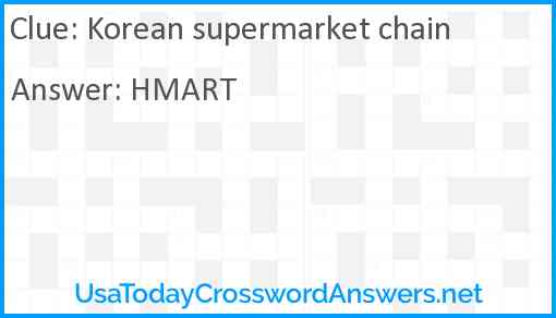 Korean supermarket chain Answer