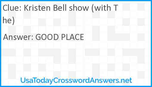 Kristen Bell show (with The) Answer