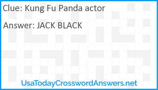 Kung Fu Panda actor Answer