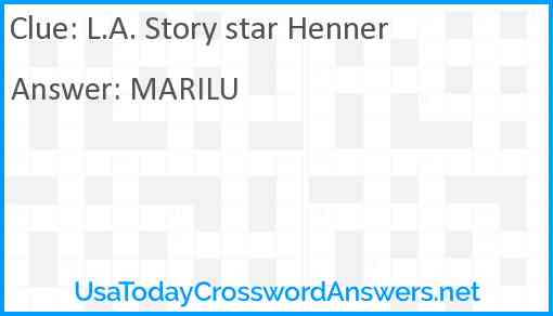 L.A. Story star Henner Answer