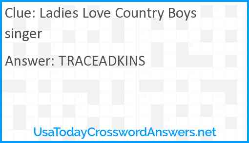 Ladies Love Country Boys singer Answer