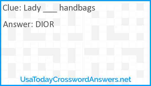 Lady ___ handbags Answer