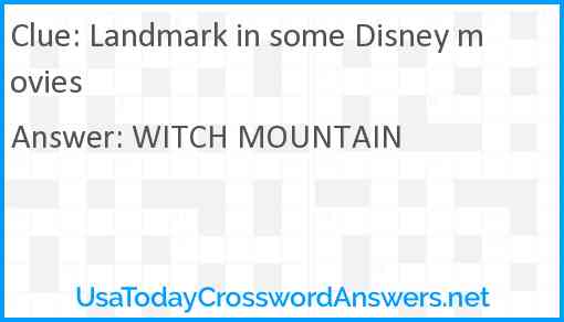 Landmark in some Disney movies Answer