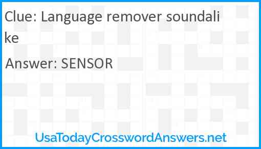 Language remover soundalike Answer