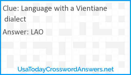 Language with a Vientiane dialect Answer