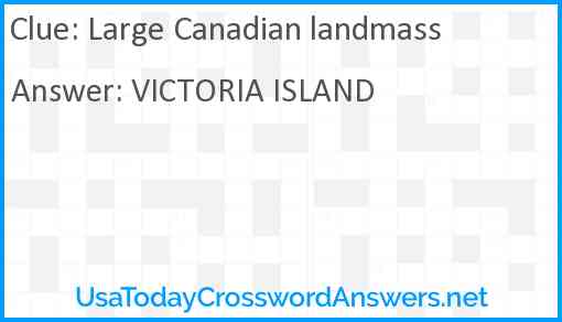 Large Canadian landmass Answer
