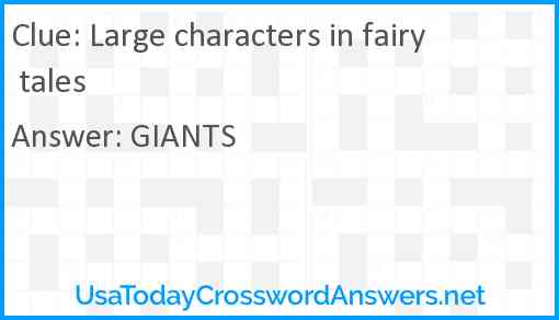 Large characters in fairy tales Answer