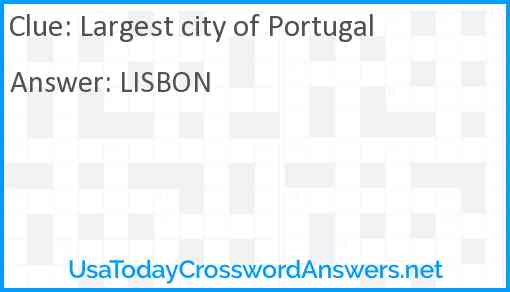 Largest city of Portugal Answer