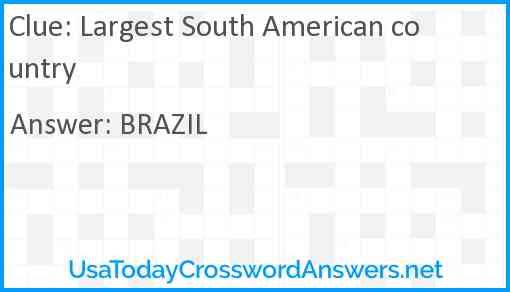 Largest South American country Answer