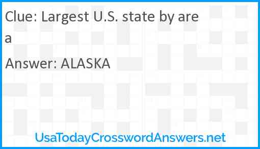 Largest U.S. state by area Answer