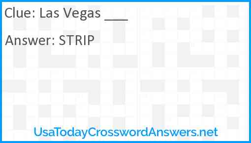 Las Vegas ___ Answer