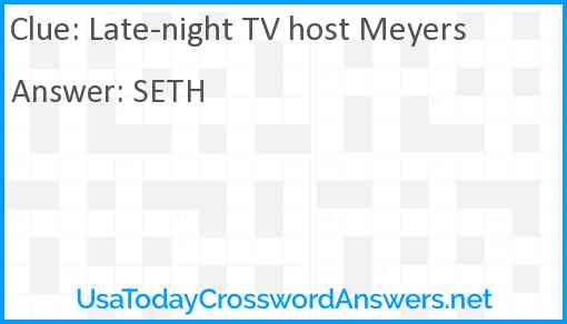Late-night TV host Meyers Answer