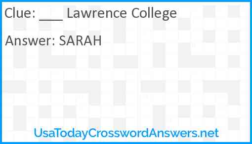 ___ Lawrence College Answer