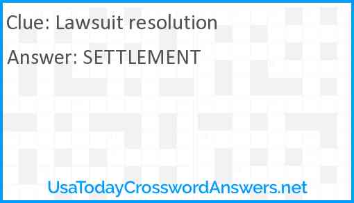 Lawsuit resolution Answer