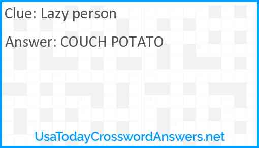 Lazy person Answer