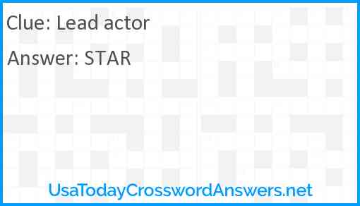 Lead actor Answer
