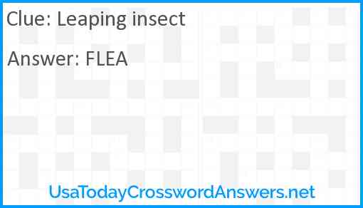 Leaping insect Answer