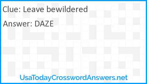 Leave bewildered Answer