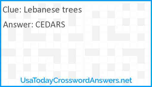 Lebanese trees Answer