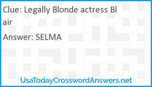 Legally Blonde actress Blair Answer