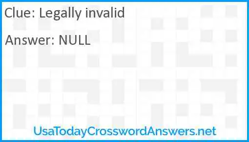 Legally invalid Answer