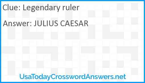 Legendary ruler Answer