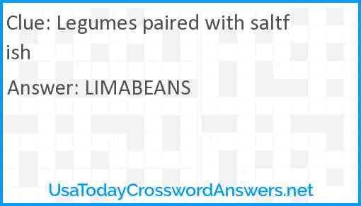 Legumes paired with saltfish Answer