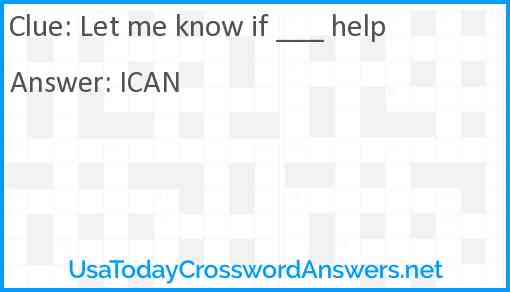 Let me know if ___ help Answer