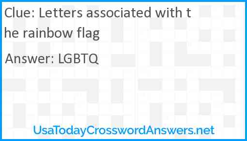 Letters associated with the rainbow flag Answer