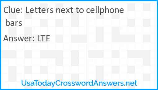 Letters next to cellphone bars Answer